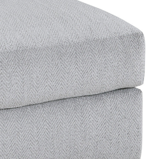 Duleek Upholstered Cocktail Ottoman, Herringbone Silver