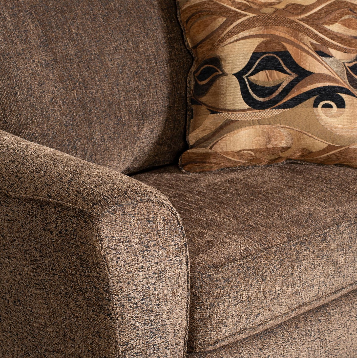 Camero Cafe Fabric Accent Chair and Ottoman Set