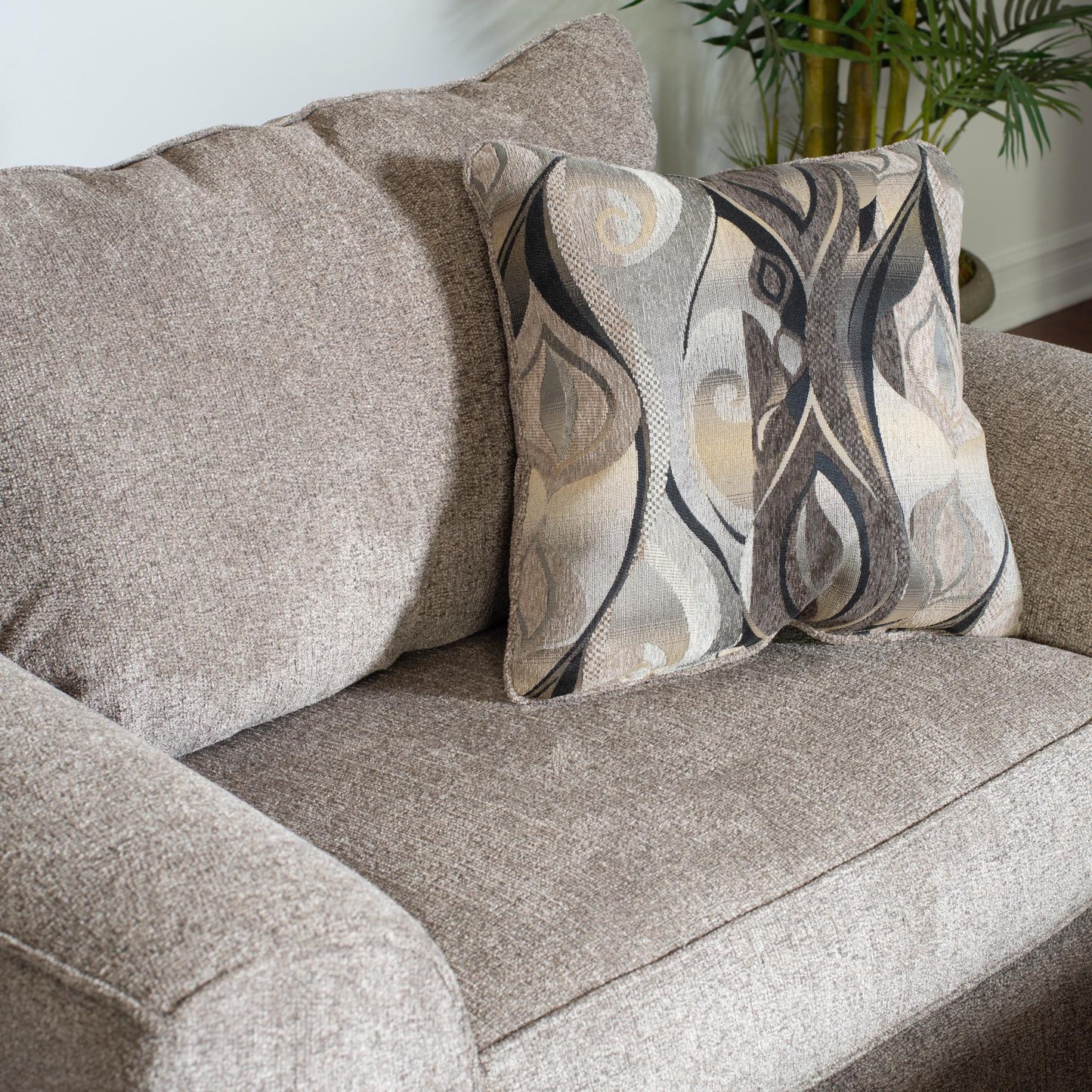 Camero Platinum Fabric Accent Chair and Ottoman Set