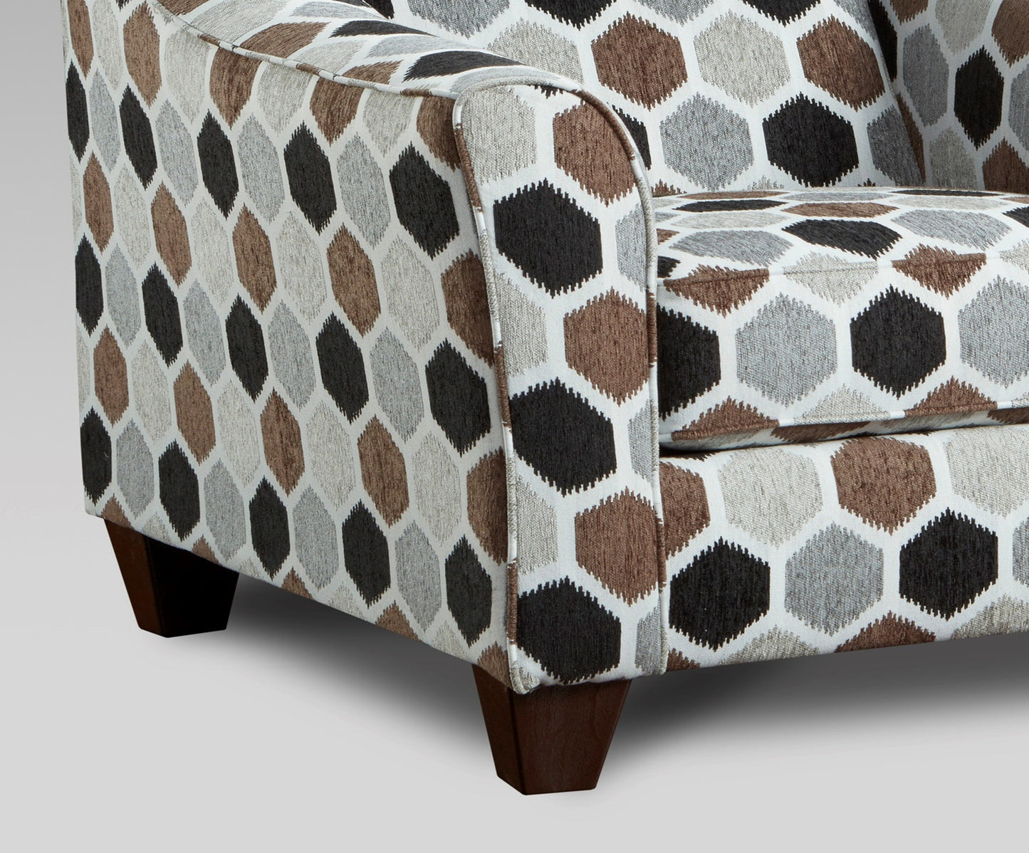 Camero Fabric Pillowback Arm Chair, Silver
