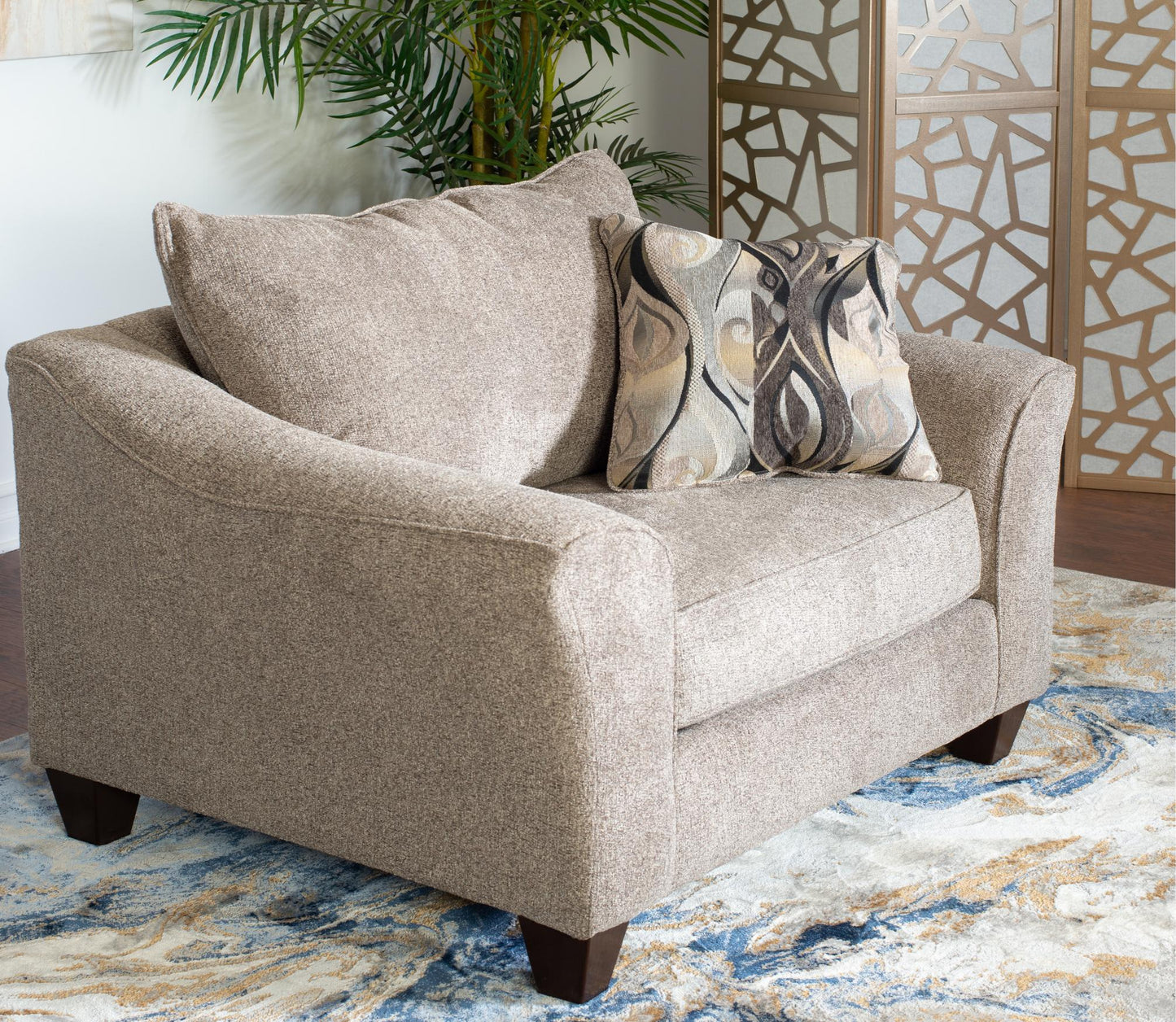 Camero Platinum Fabric Pillowback Accent Chair