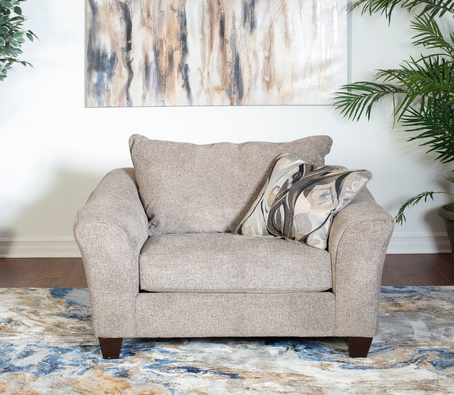 Camero Platinum Fabric Pillowback Accent Chair