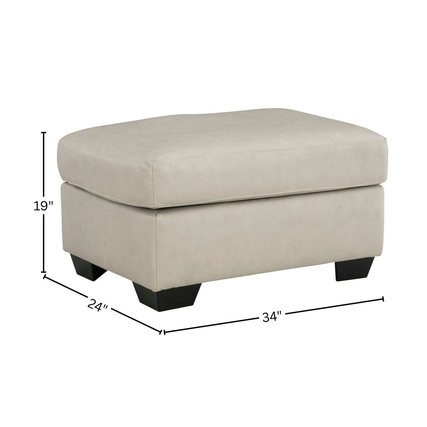 Roundhill Furniture Holmes Leather Upholstered Ottoman