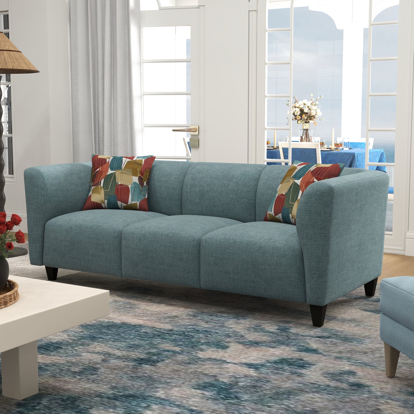 Roundhill Furniture Della Upholstered Living Room Collection, Sofa and Loveseat