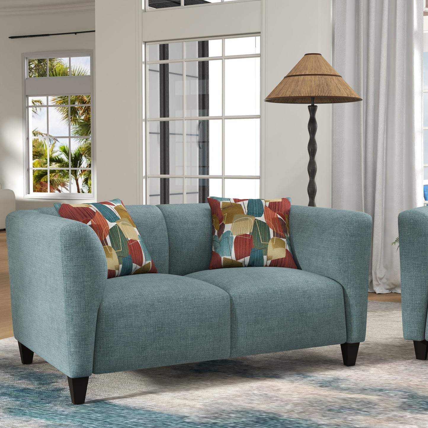 Roundhill Furniture Della Upholstered Living Room Collection, Sofa and Loveseat
