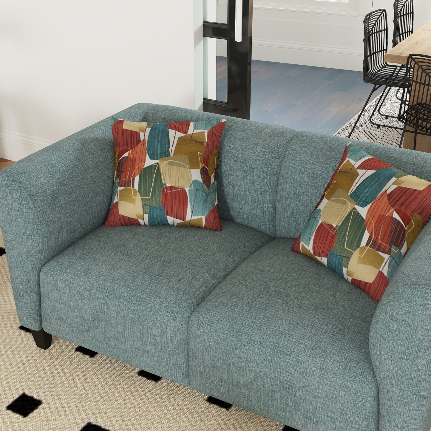 Roundhill Furniture Della Upholstered Living Room Collection, Sofa and Loveseat