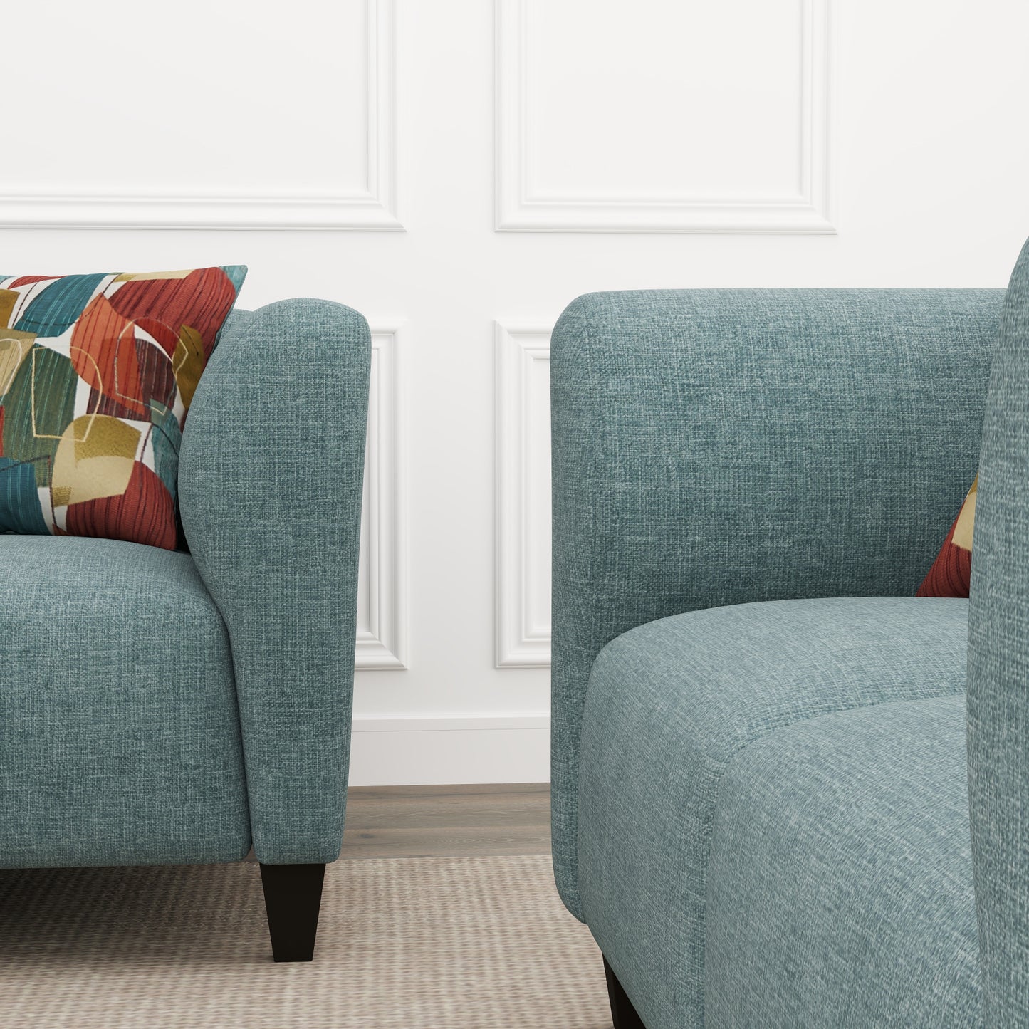 Roundhill Furniture Della Upholstered Living Room Collection, Sofa and Loveseat