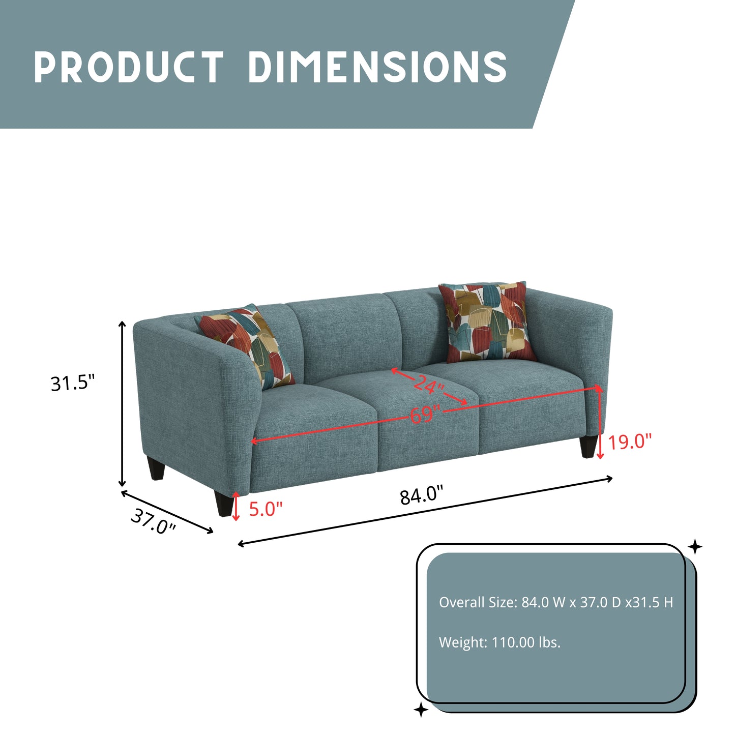 Roundhill Furniture Della Upholstered Living Room Collection, Sofa and Loveseat