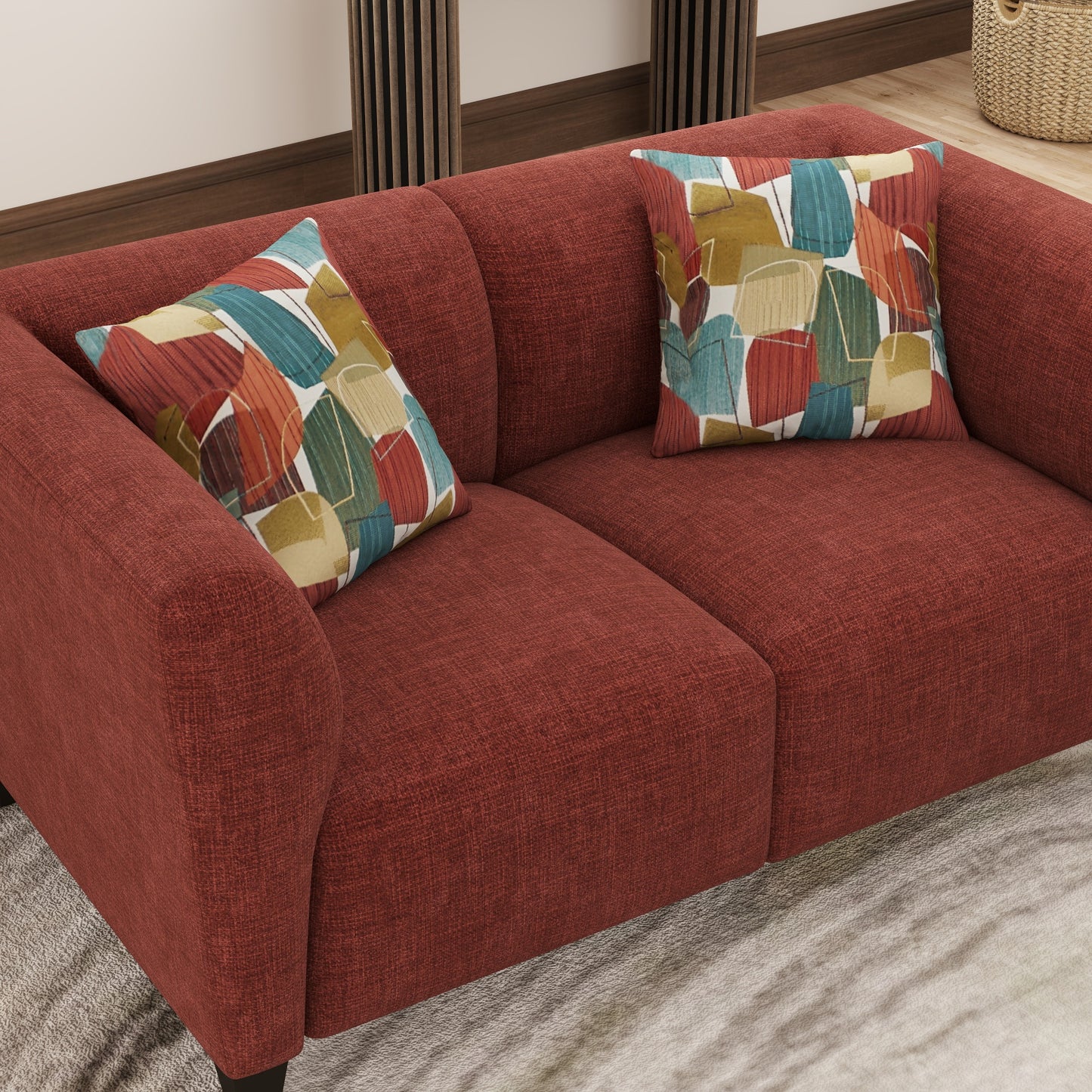 Roundhill Furniture Della Upholstered Living Room Collection, Sofa and Loveseat