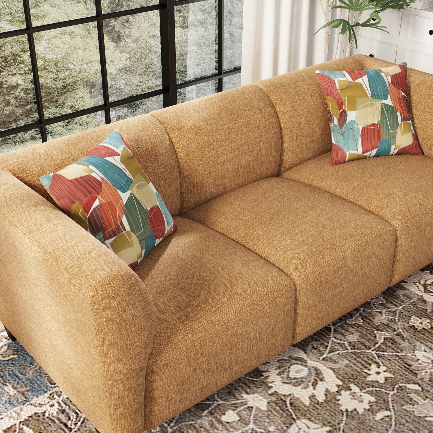 Roundhill Furniture Della Upholstered Living Room Collection, Sofa and Loveseat