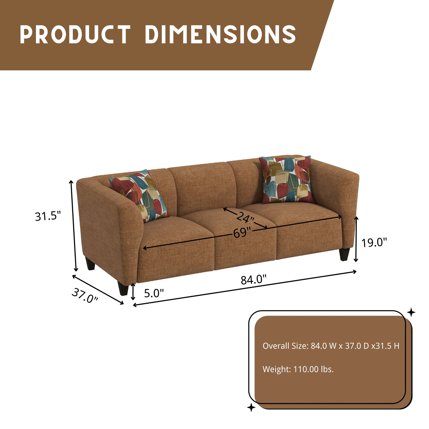 Roundhill Furniture Della Upholstered Living Room Collection, Sofa and Loveseat
