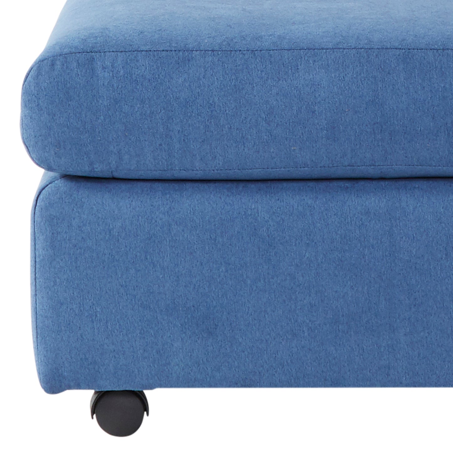 Roundhill Furniture Enda Living Room Fabric Ottoman, Image Navy