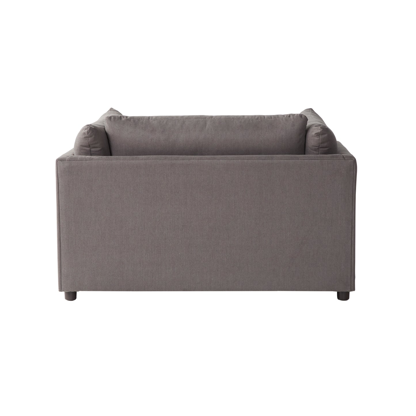 Roundhill Furniture Enda Pillow Back Fabric Sofa and Cuddler Chair Living Room Collection, Carbon Gray