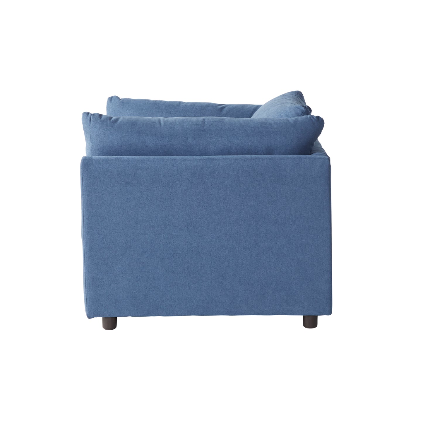Roundhill Furniture Enda Pillow Back Fabric Sofa and Cuddler Chair Living Room Collection, Image Navy