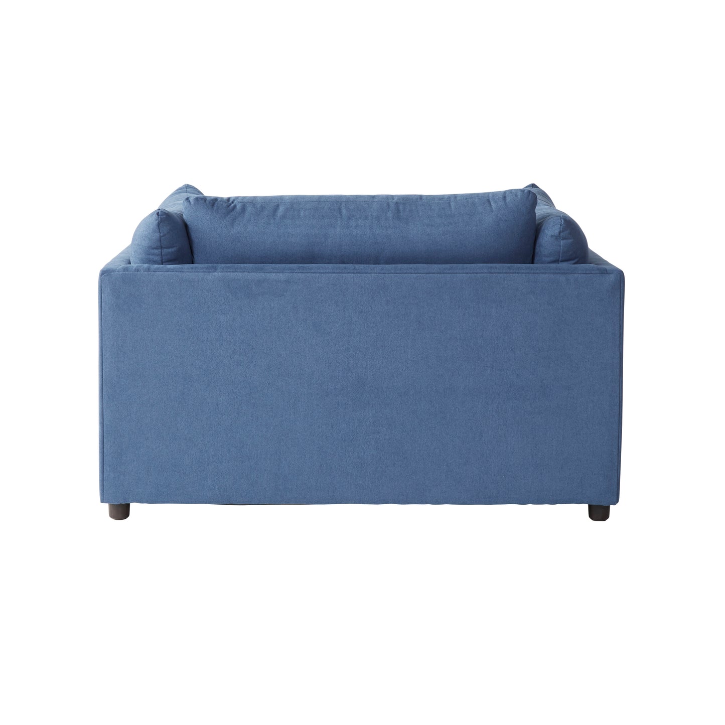 Roundhill Furniture Enda Pillow Back Fabric Sofa and Cuddler Chair Living Room Collection, Image Navy