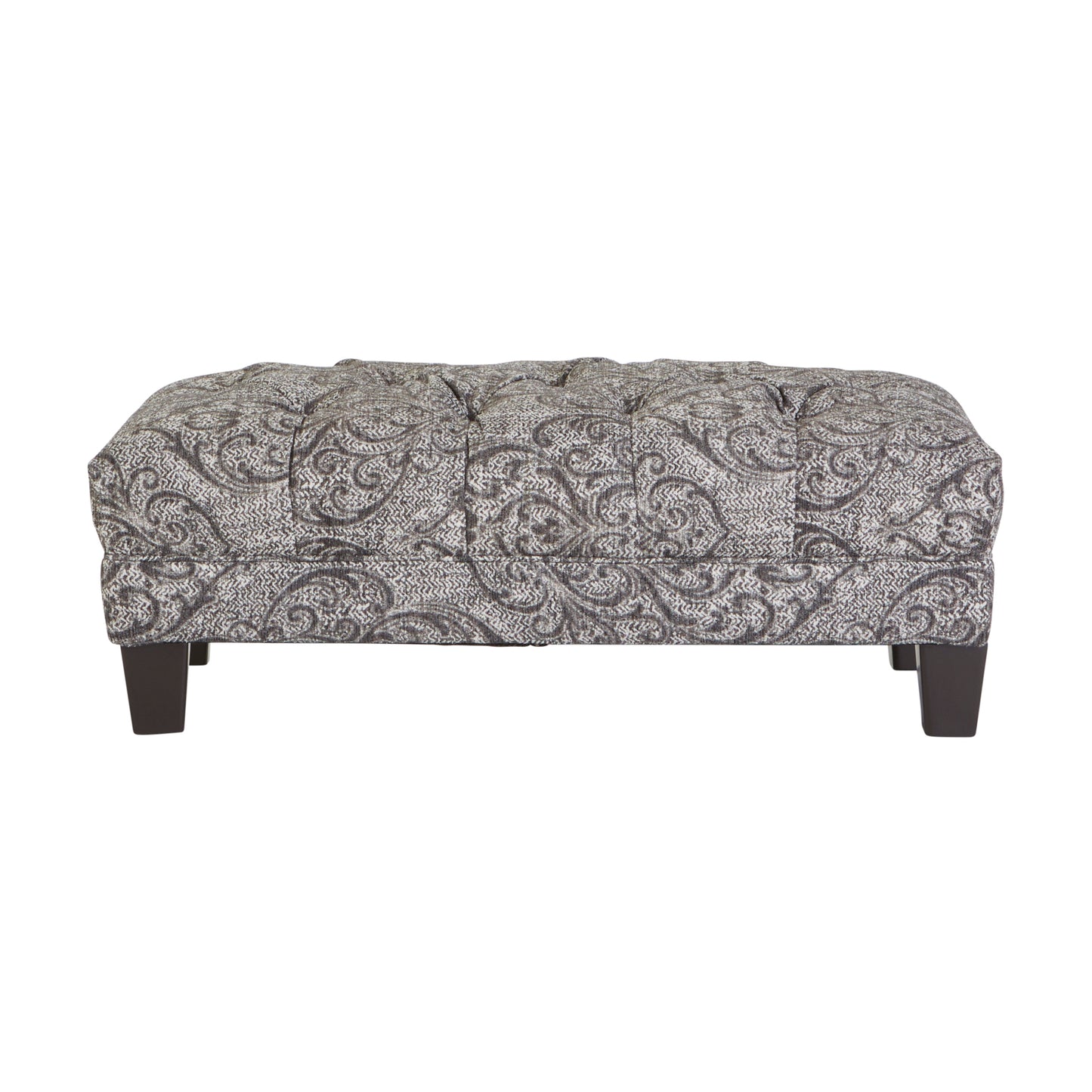 Roundhill Furniture Berliton Fabric Tufted Oversized Ottoman in Cartagena Coal
