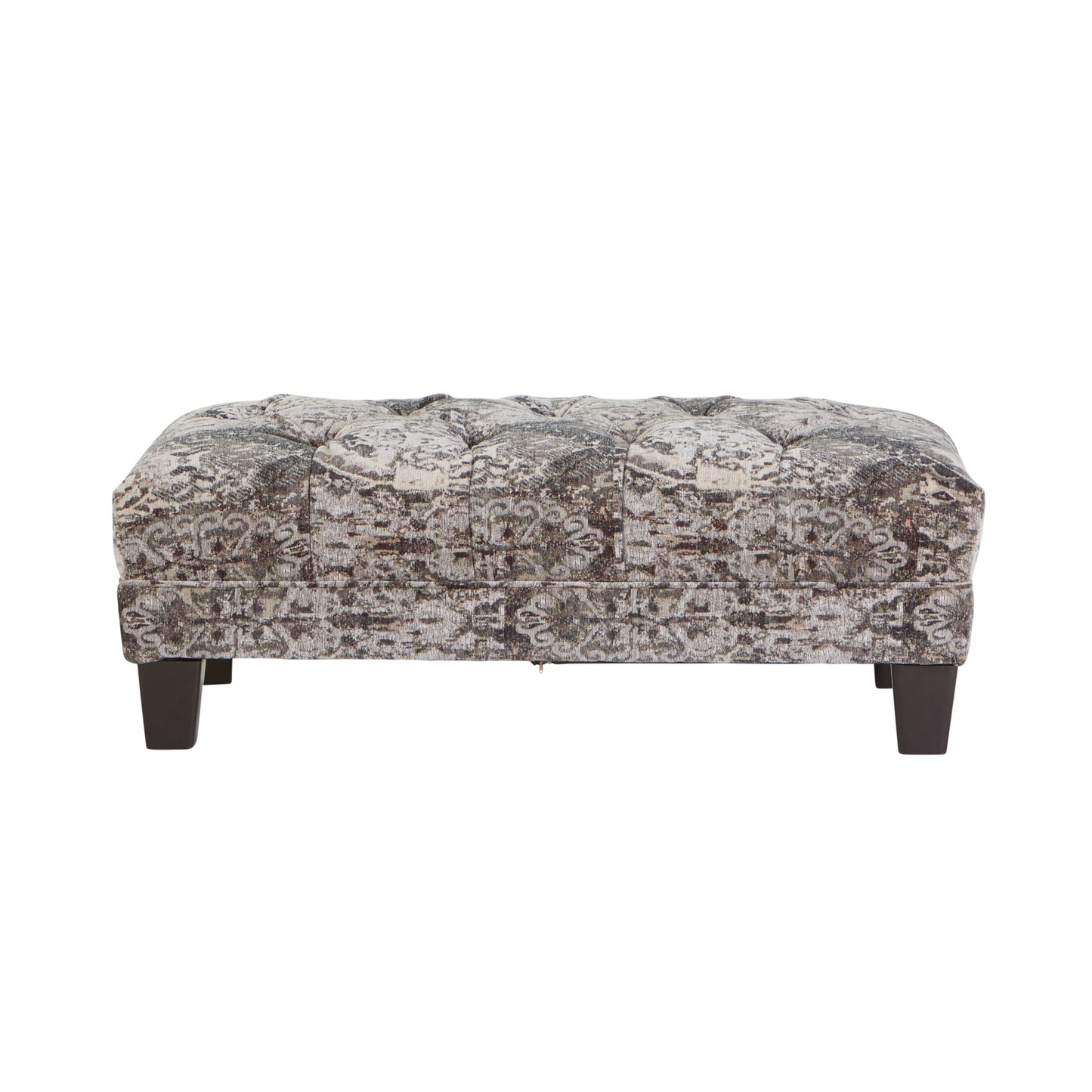 Roundhill Furniture Berliton Fabric Tufted Oversized Ottoman in Turkish Charcoal