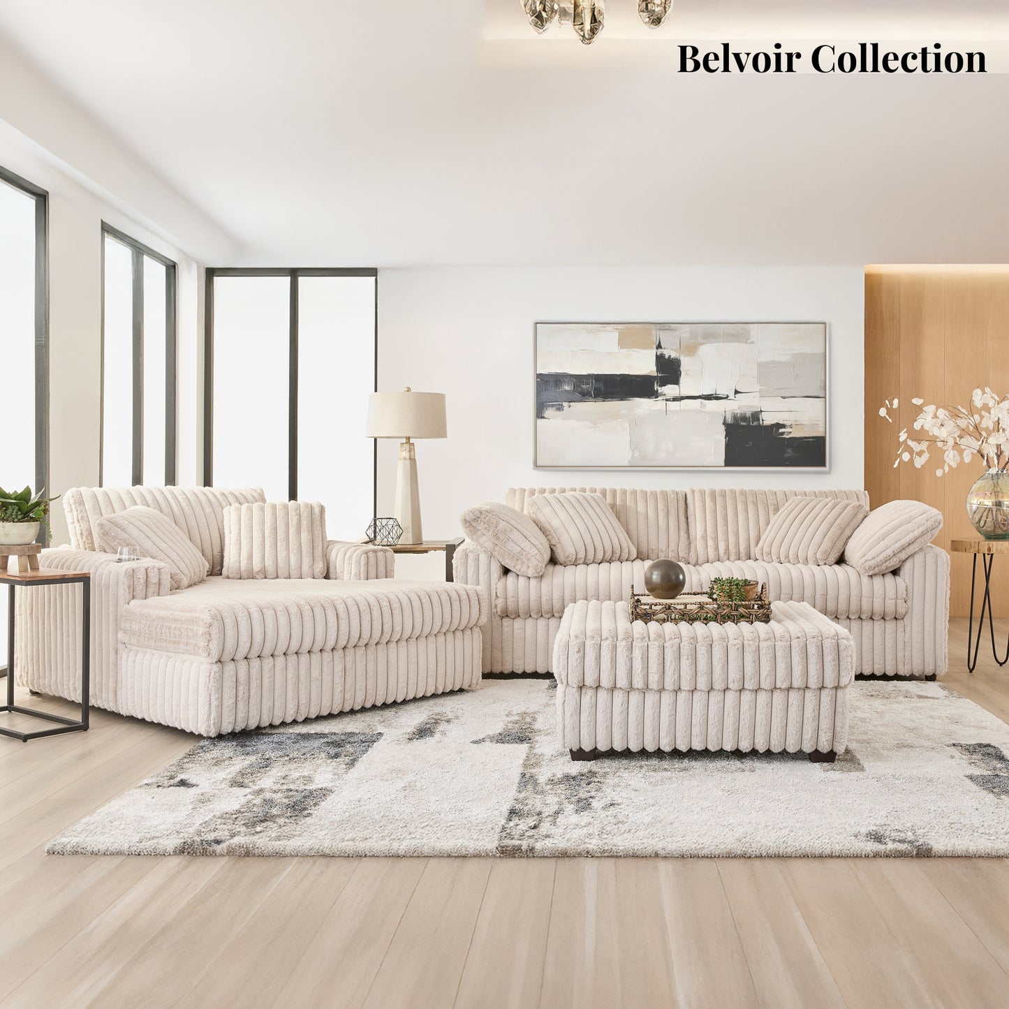 Roundhill Furniture Belvoir Accent Cocktail Ottoman