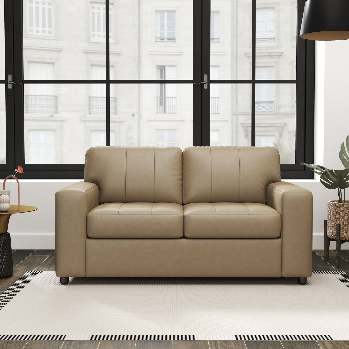 Roundhill Furniture Sakan Leather Upholstered Living Room Collection