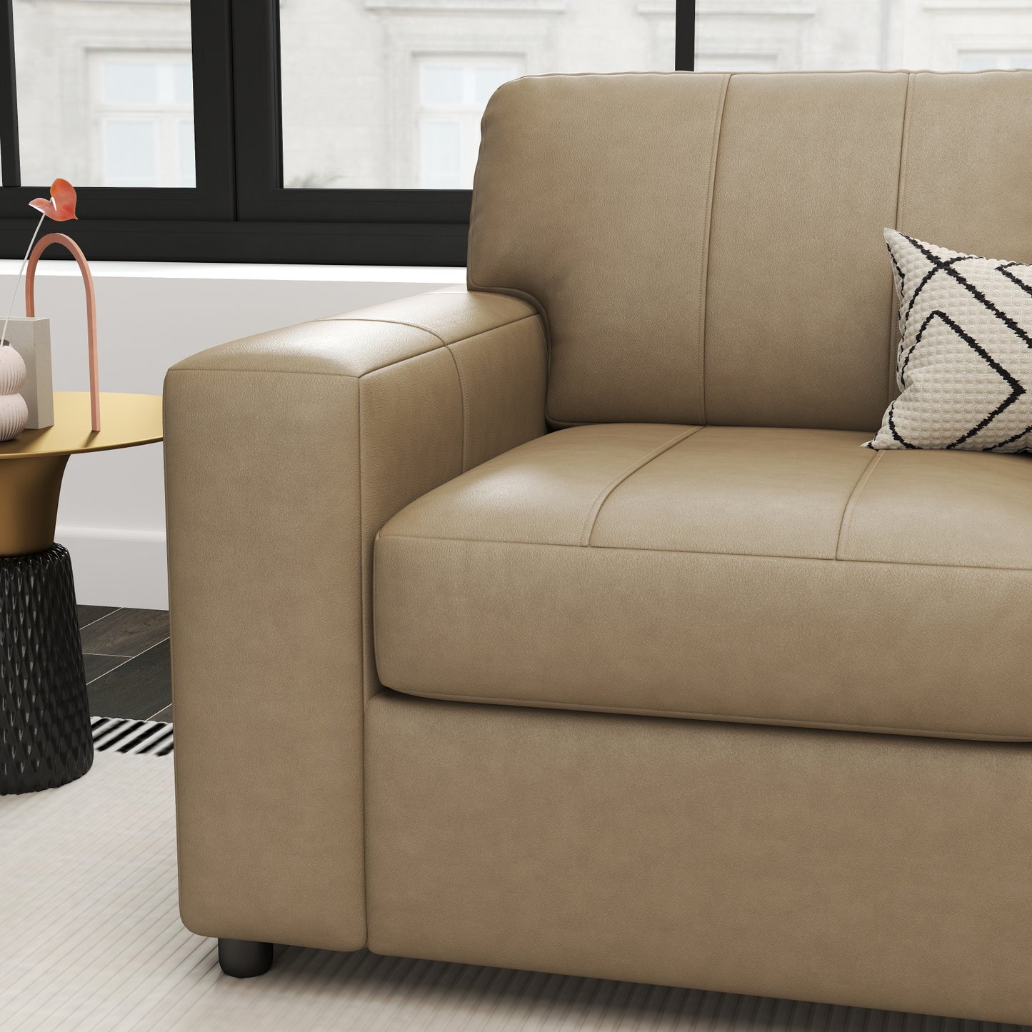 Roundhill Furniture Sakan Leather Upholstered Living Room Collection