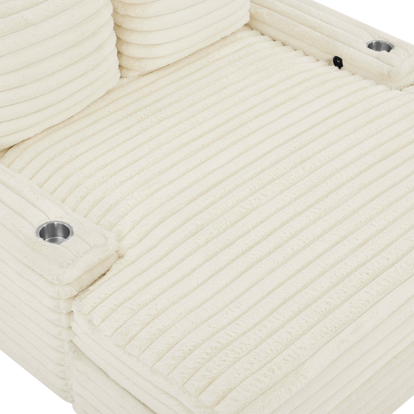 Roundhill Furniture Gaviella Plush Wide Wale Corduroy Oversized Multi-Functional Chaise Lounge