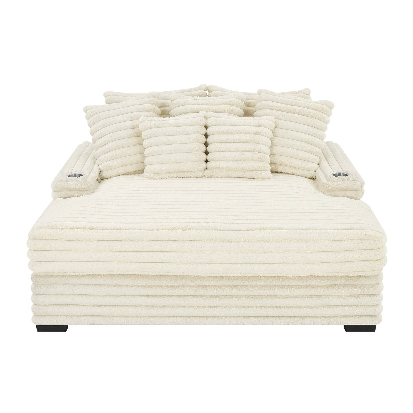Roundhill Furniture Gaviella Plush Wide Wale Corduroy Oversized Multi-Functional Chaise Lounge