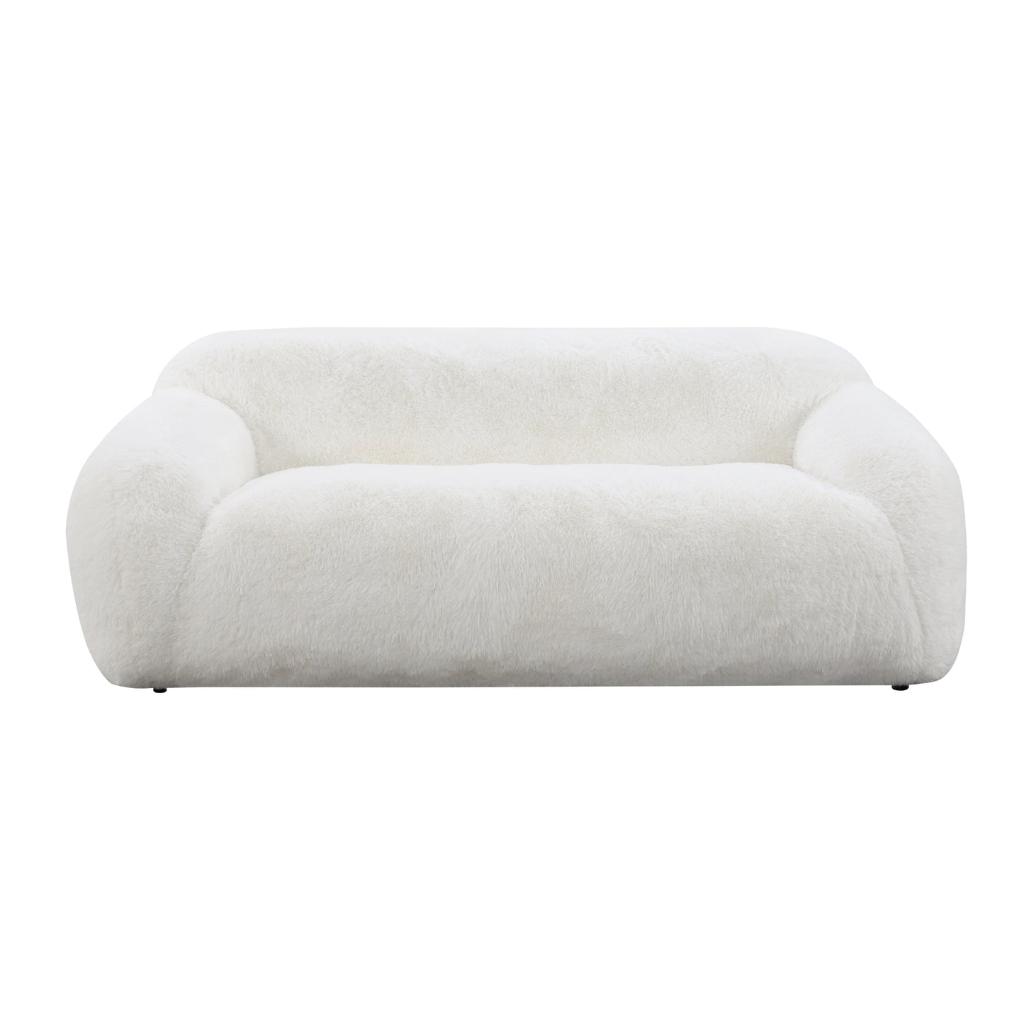 Roundhill Furniture Adell Polar Bear Faux Fur Upholstered Sofa