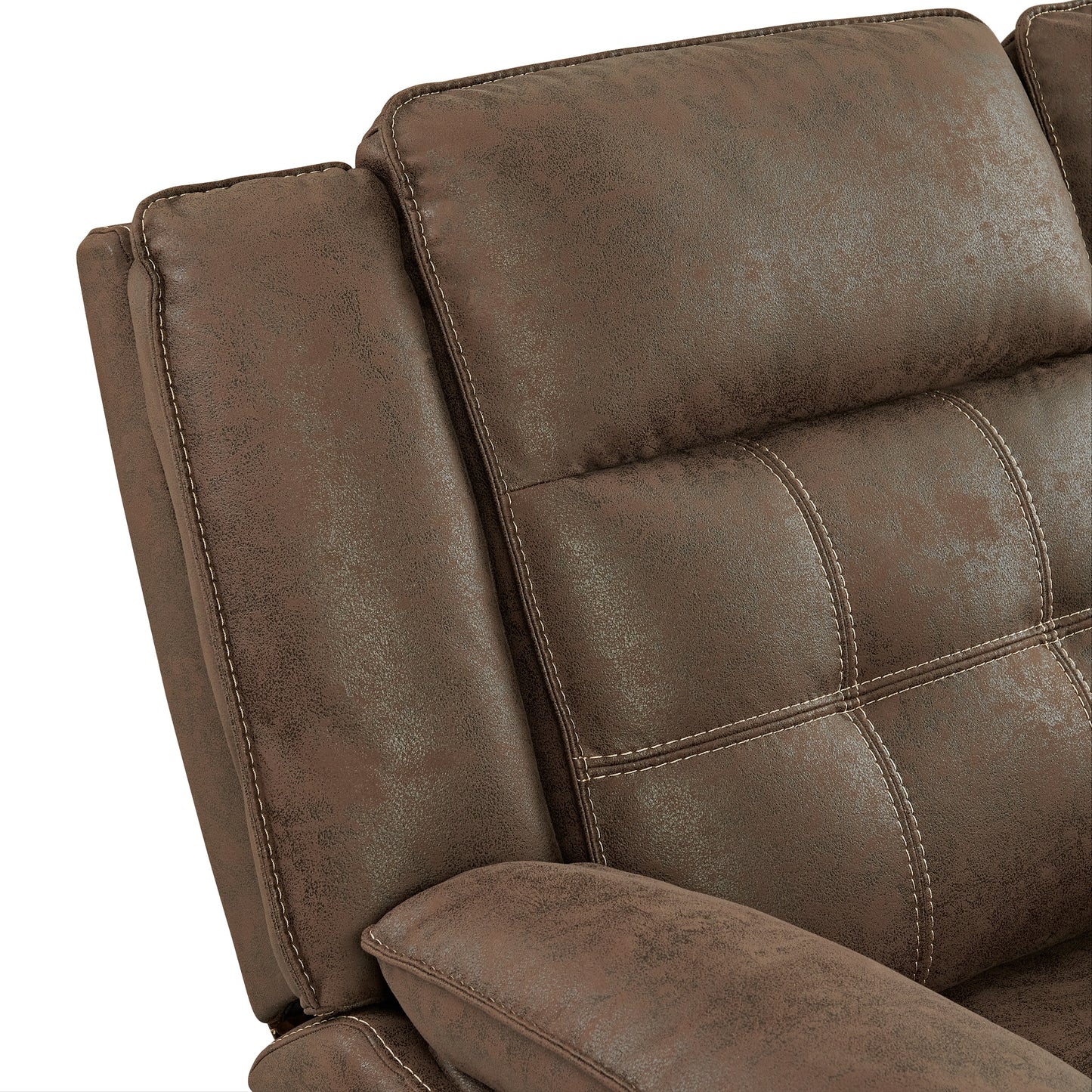 Lesley Transitional Manual Reclining Loveseat, with Cup holders, Brown