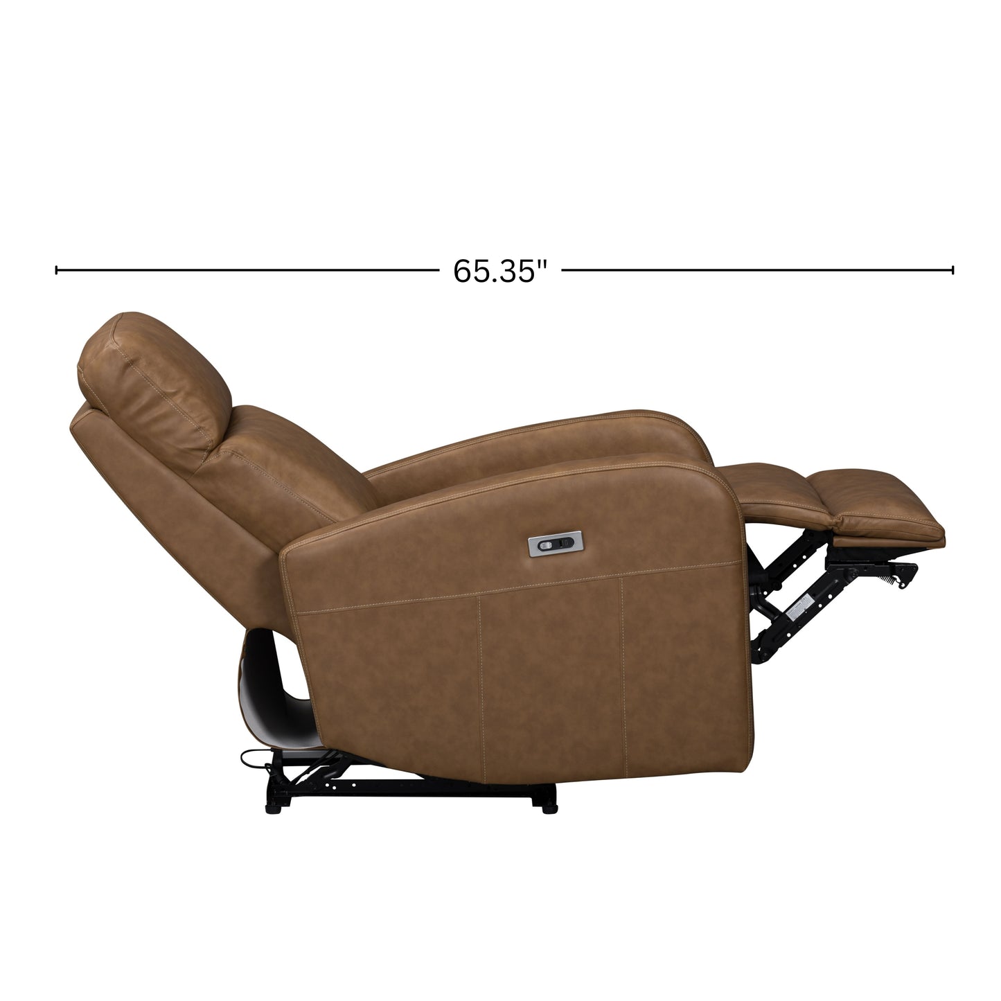 Roundhill Furniture Noah Leather Power Recliner Chair with Charging Port, One-Touch Electric Reclining Armchair