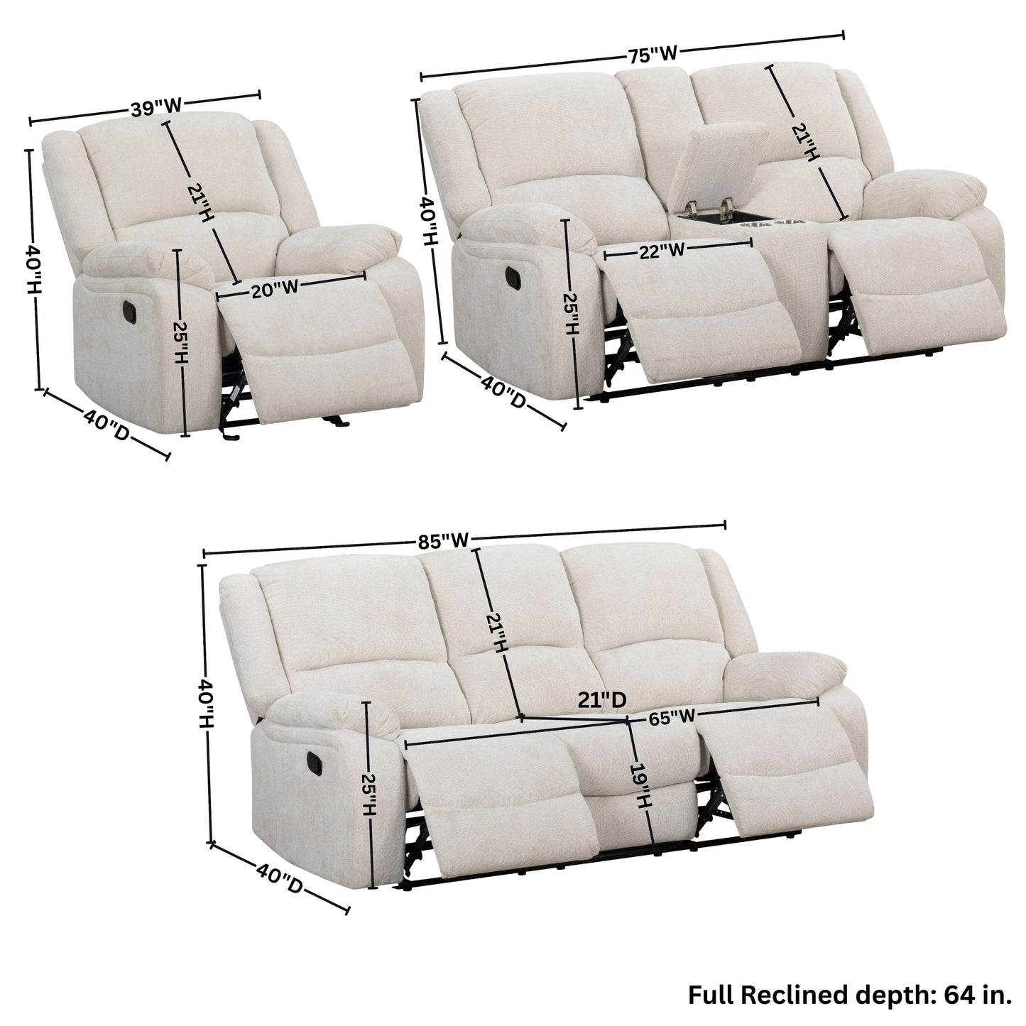 Roundhill Furniture Blitz Transitional Living Room Reclining Collection