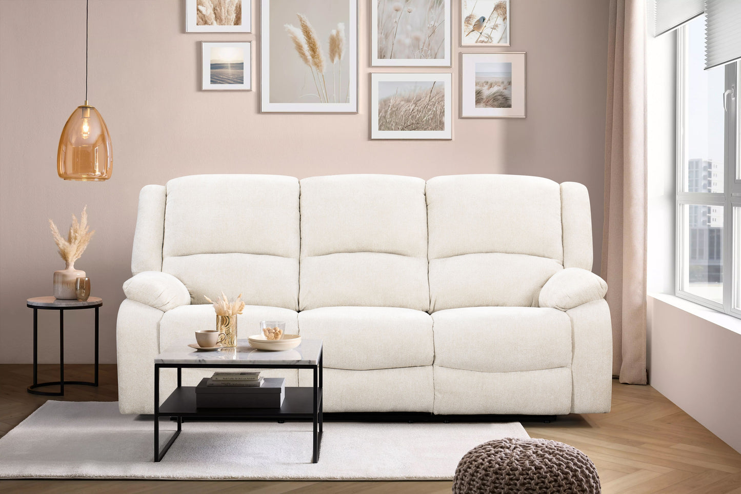 Roundhill Furniture Blitz Transitional Manual Reclining Sofa