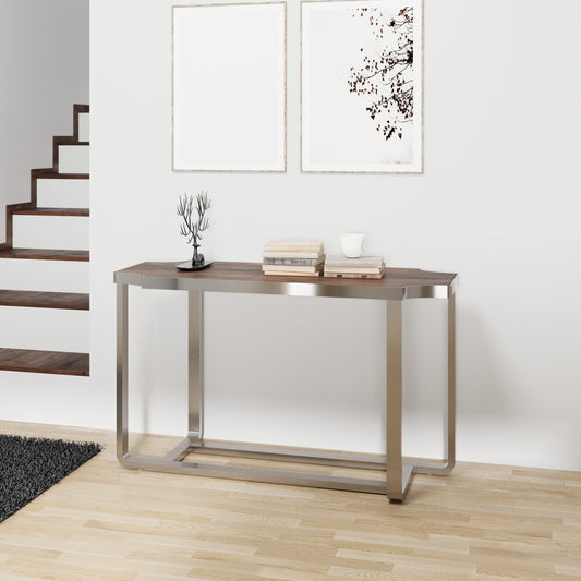 Roundhill Furniture Ruffin 50"W Console Table, Sofa Table, Brown