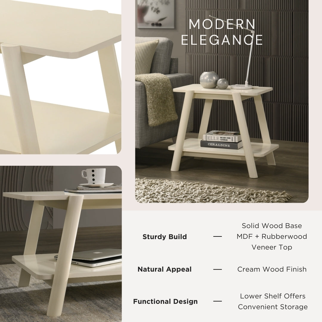 Roundhill Furniture Metz 3-Piece Coffee Table Set, Coffee Table and Two End Tables
