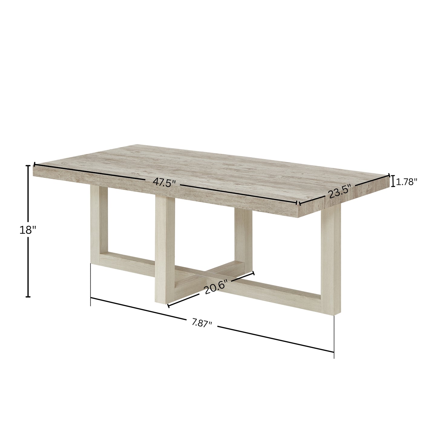 Roundhill Furniture Luno 3-Piece Coffee Table Set, Coffee Table and Two End Tables