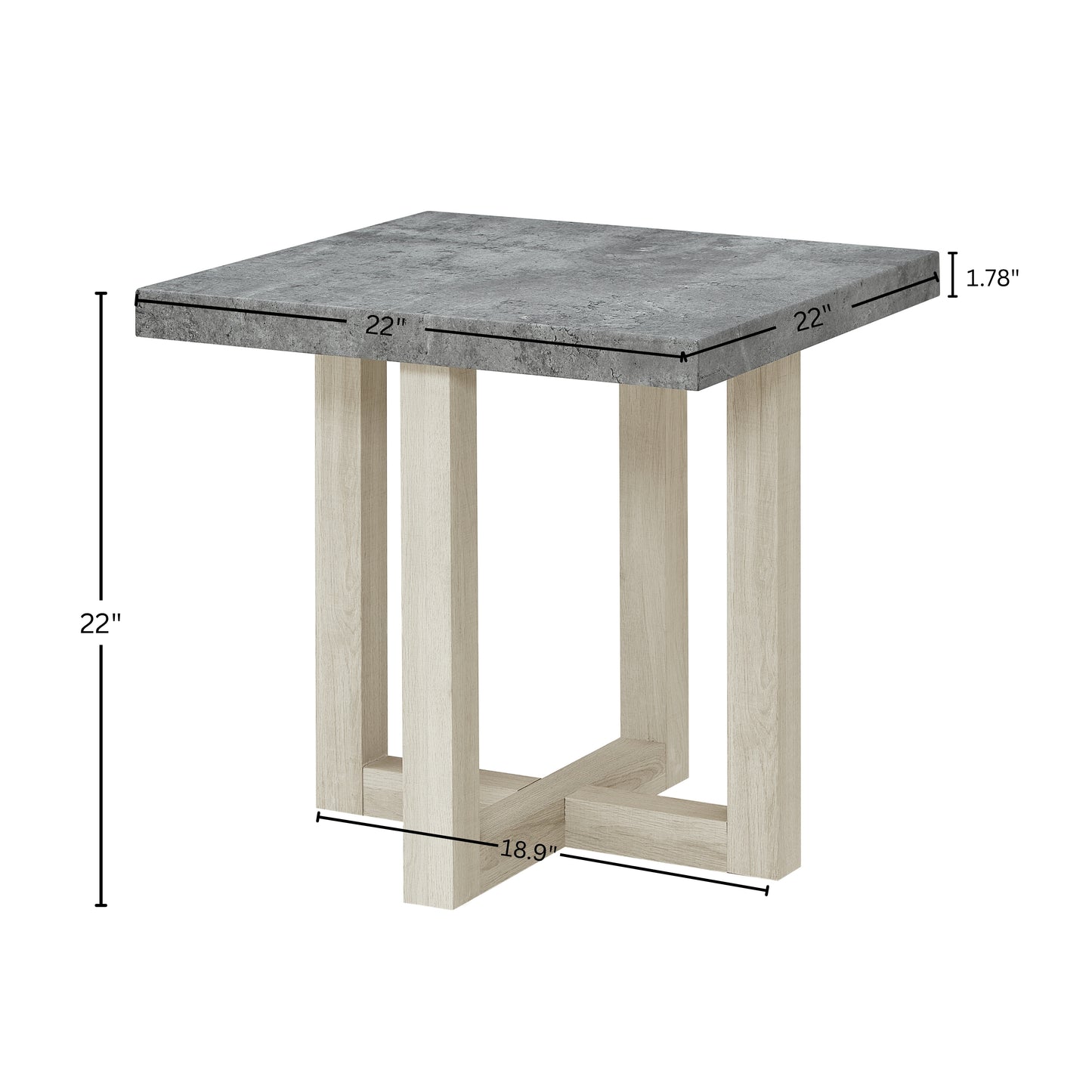 Roundhill Furniture Luno 3-Piece Coffee Table Set, Coffee Table and Two End Tables