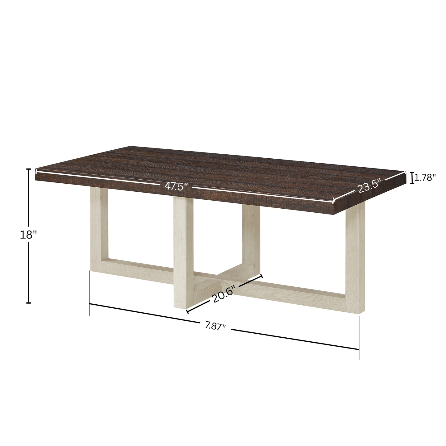 Roundhill Furniture Luno 3-Piece Coffee Table Set, Coffee Table and Two End Tables