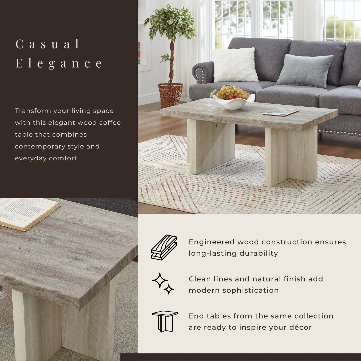 Roundhill Furniture Mchome Contemporary Coffee Table
