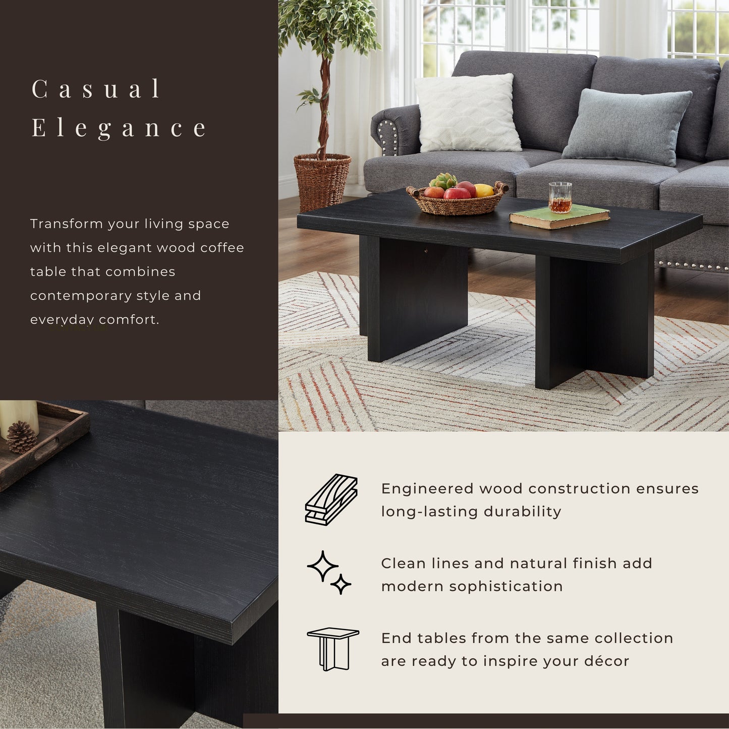 Roundhill Furniture Mchome Contemporary Coffee Table