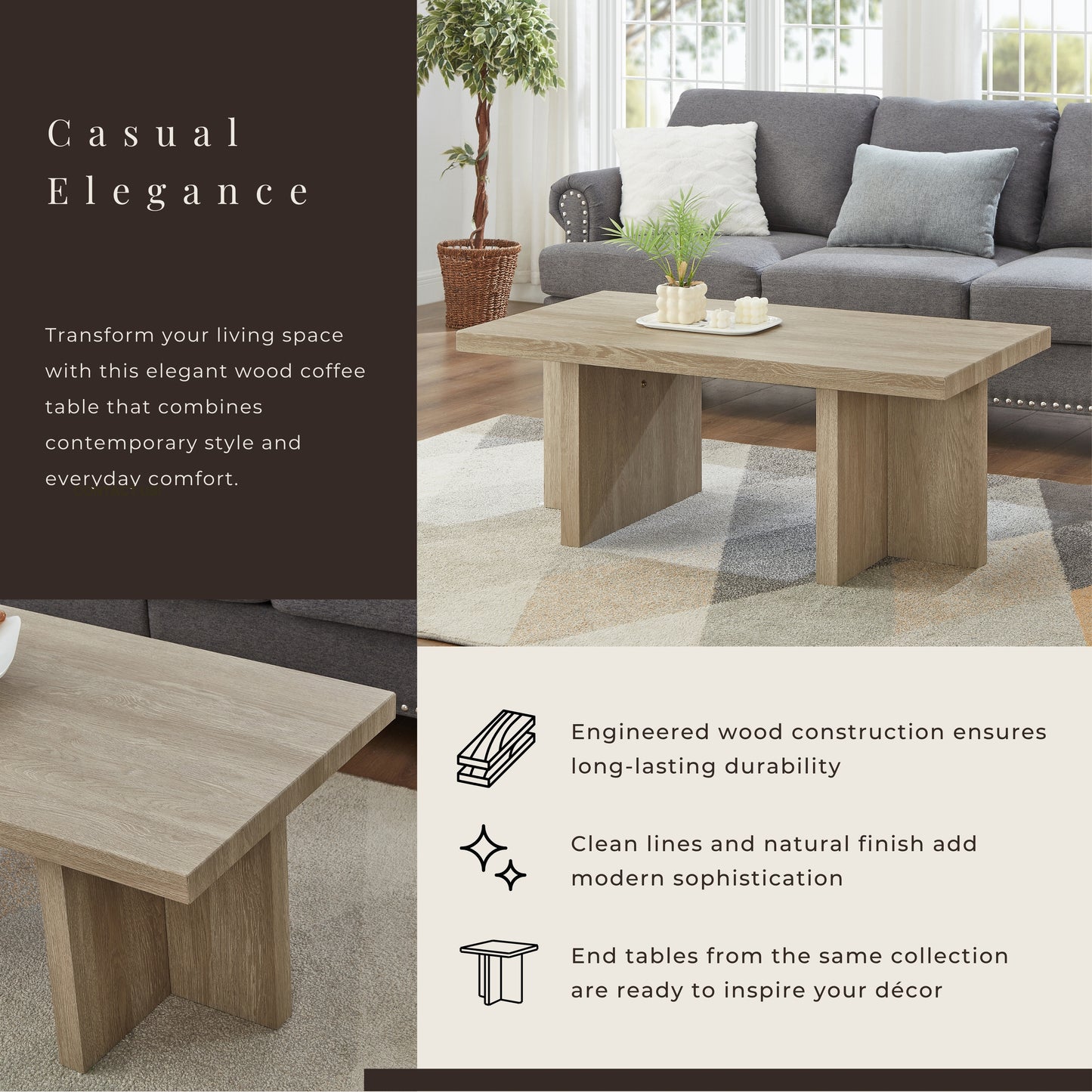 Roundhill Furniture Mchome Contemporary Coffee Table