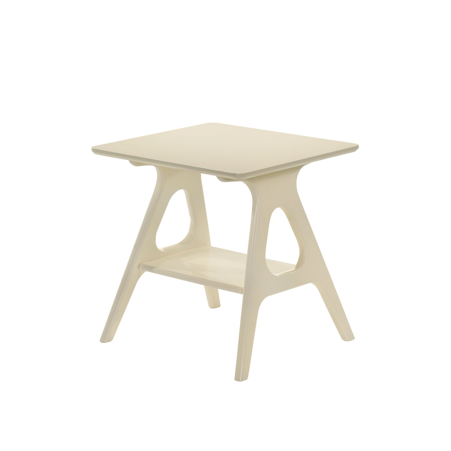 Roundhill Furniture Arona Mid-Century Modern Wood Shelf End Table