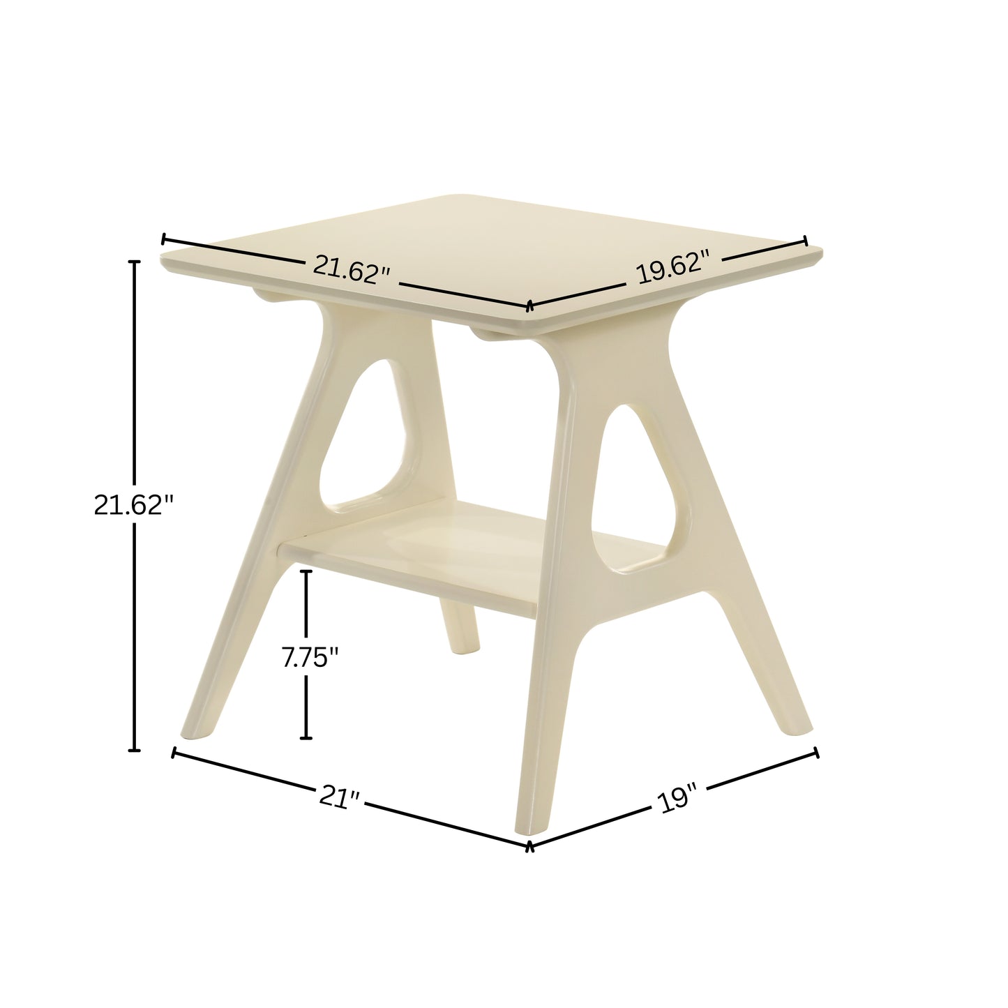 Roundhill Furniture Arona Mid-Century Modern Wood Shelf End Table