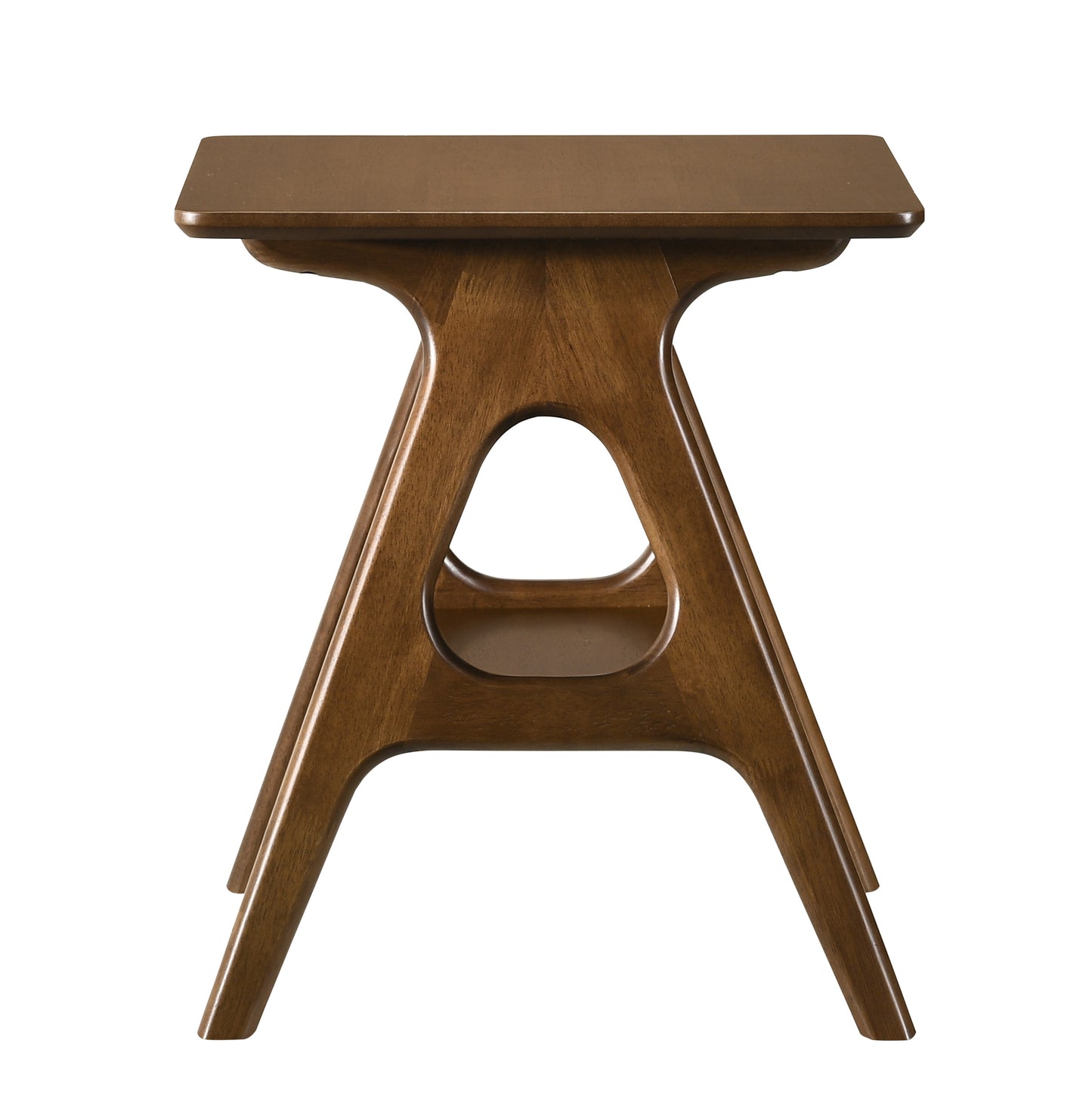 Roundhill Furniture Arona Mid-Century Modern Wood Shelf End Table