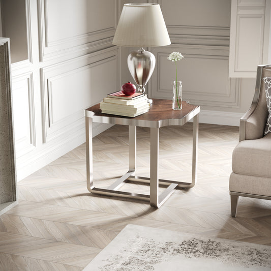 Roundhill Furniture Ruffin End Table, Nightstand, Brown