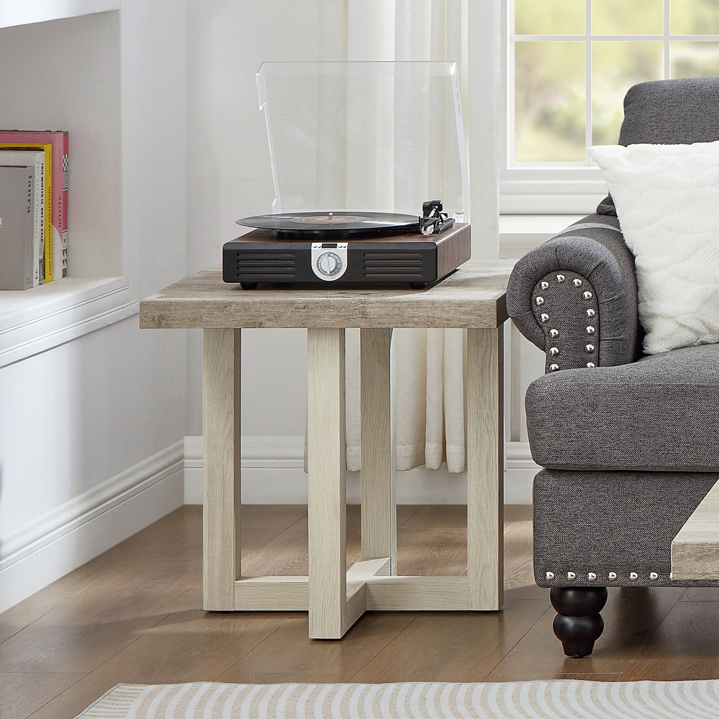 Roundhill Furniture Luno Contemporary End Table