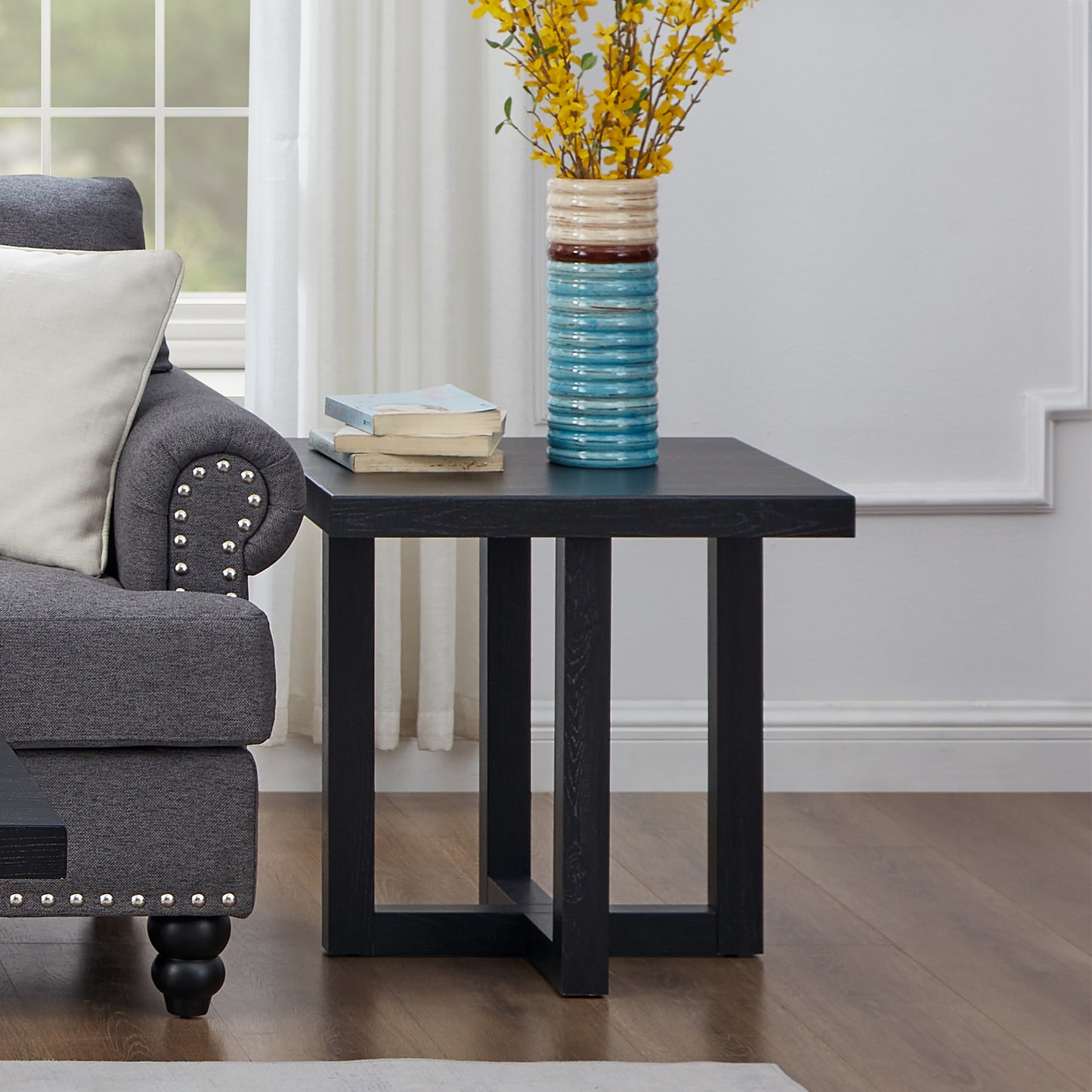 Roundhill Furniture Luno Contemporary End Table