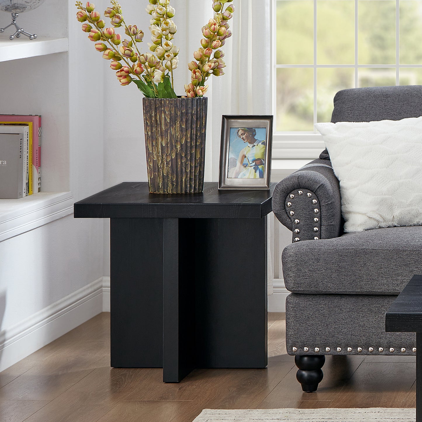 Roundhill Furniture Mchome Square End Table, Nightstand