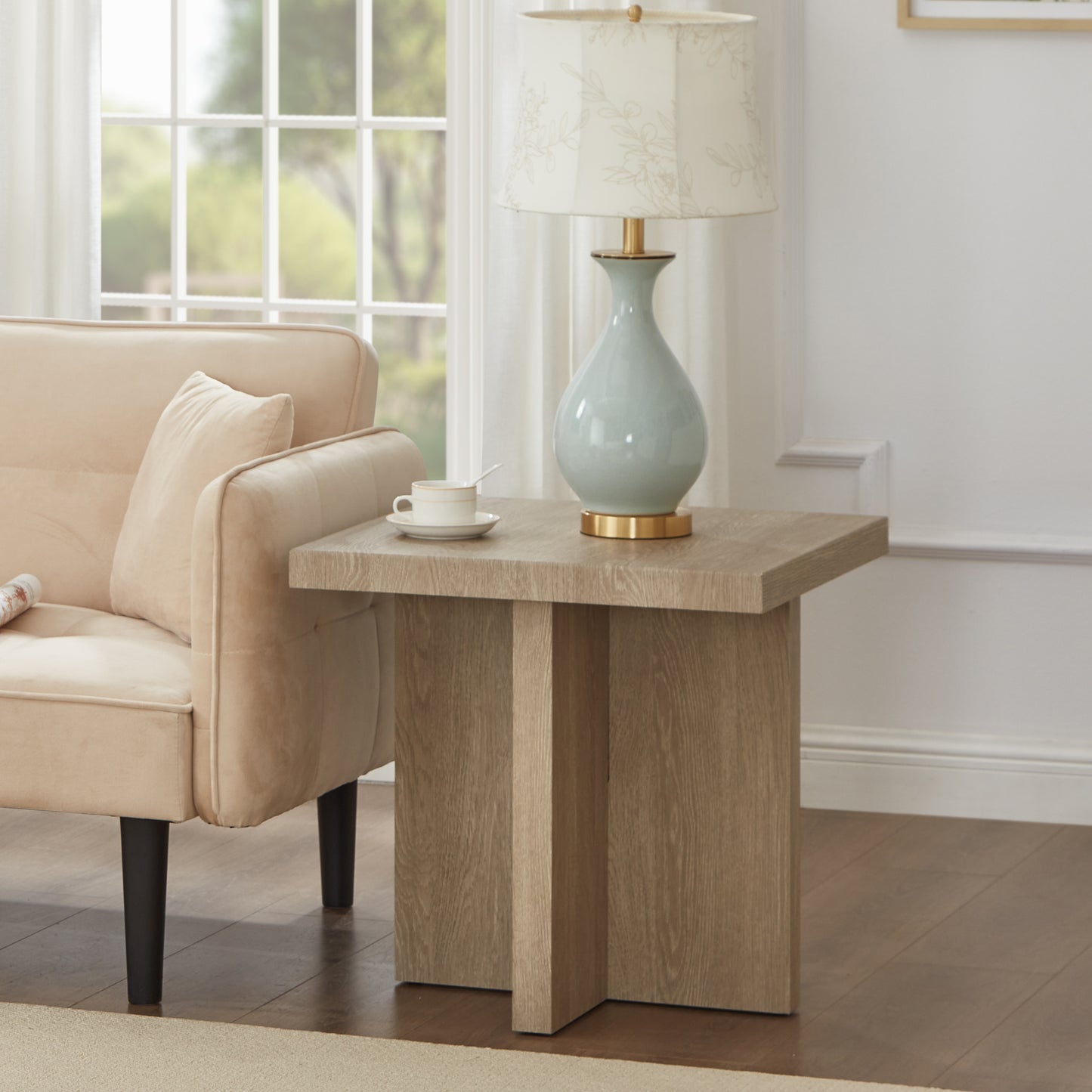 Roundhill Furniture Mchome Square End Table, Nightstand