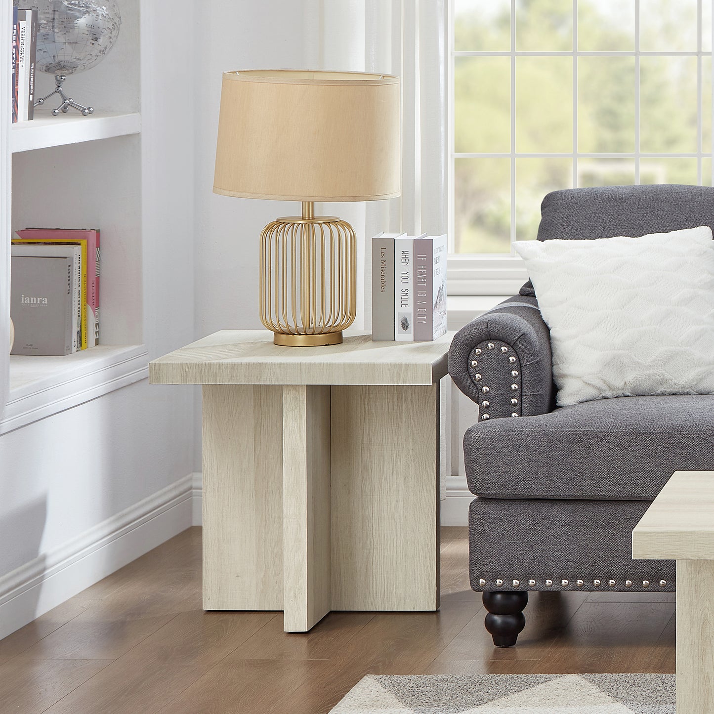 Roundhill Furniture Mchome Square End Table, Nightstand
