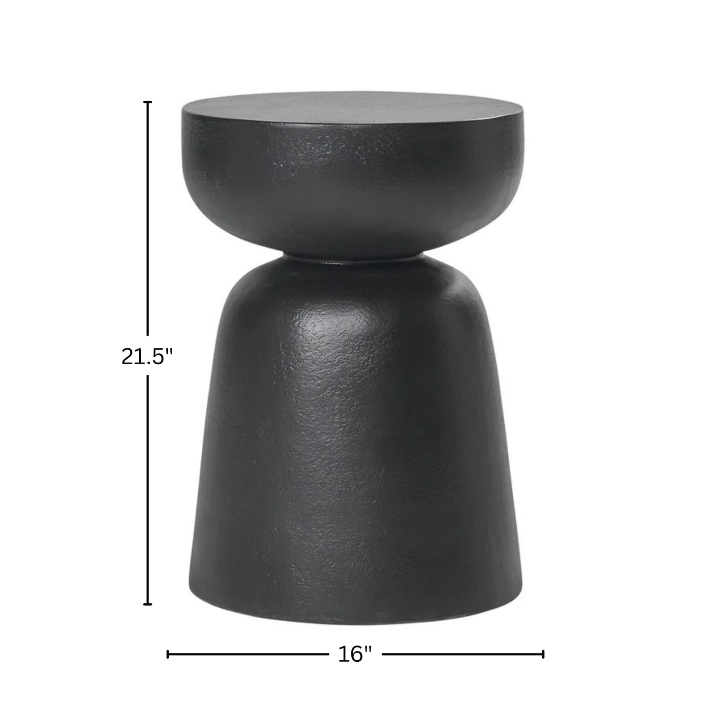 Roundhill Furniture Liora Indoor/Outdoor Sculptural Black End Table