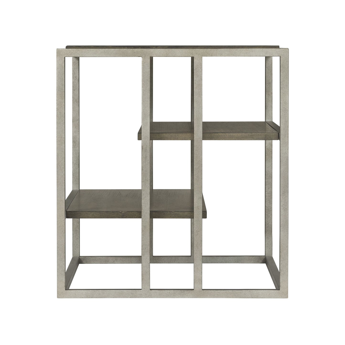 Roundhill Furniture Padena Metal Frame Wood Living Room End Table with Shelf